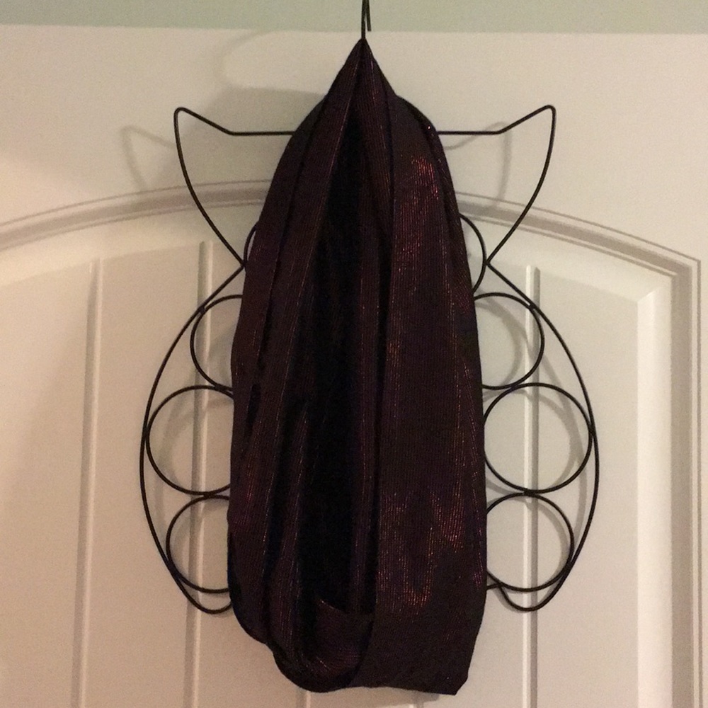 Deep Red/Black Metallic Infinity Scarf (13x76”)